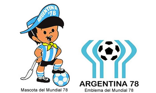 mascota del mundial 78 y Emblema del Mundial 78